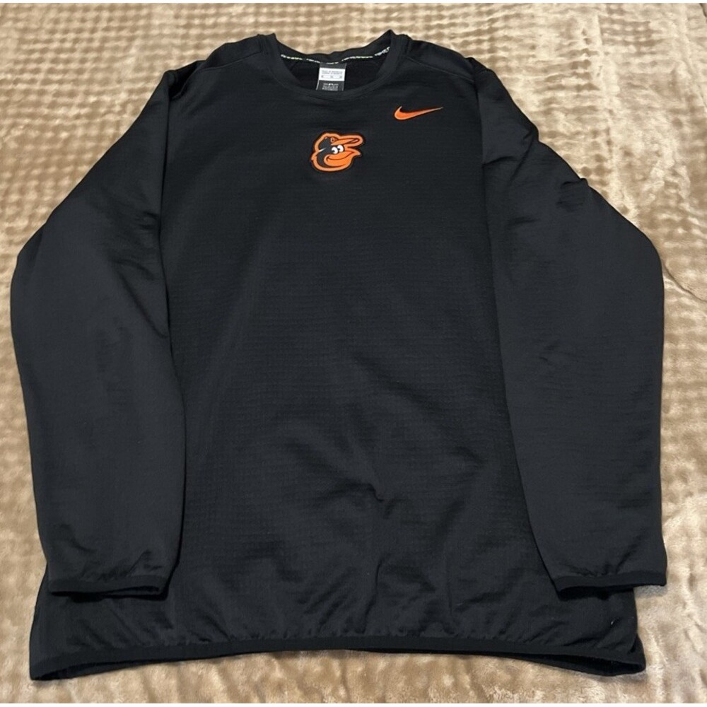 Nike BSBL Baltimore Orioles Pullover Black Authentic Black Long Sleeve XL